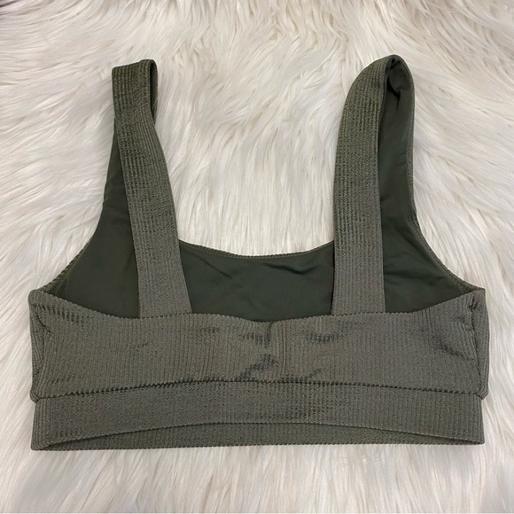Twenty Montreal Colorsphere Rib Sports Bra Ribbed Army Green Canada $121 Sparkly - Picture 7 of 10